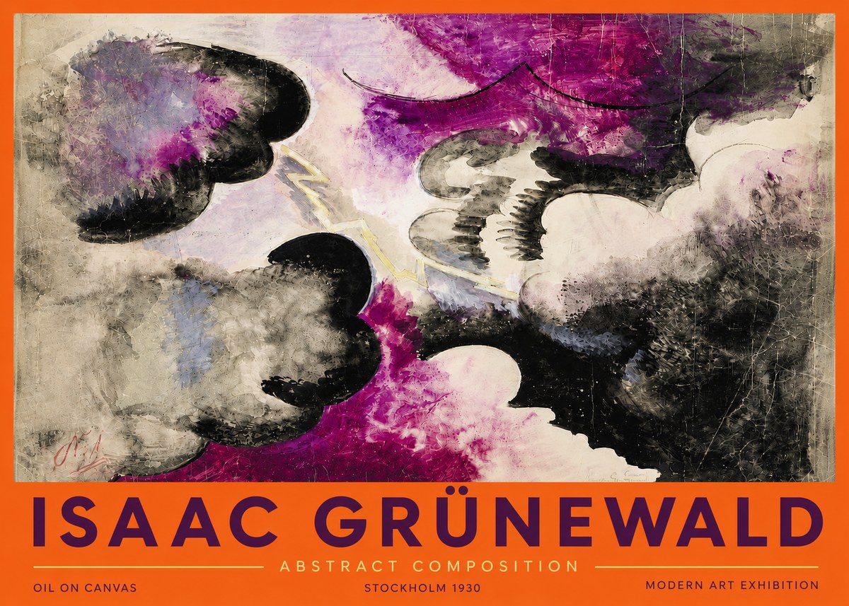 Isaac Grünewald Abstract Composition No4 - Póster