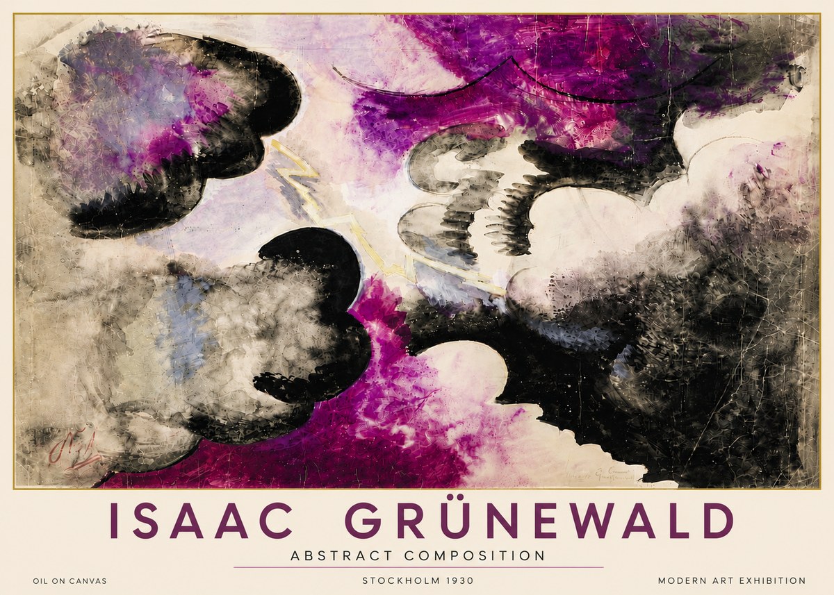 Isaac Grünewald Abstract Composition No6 - Póster
