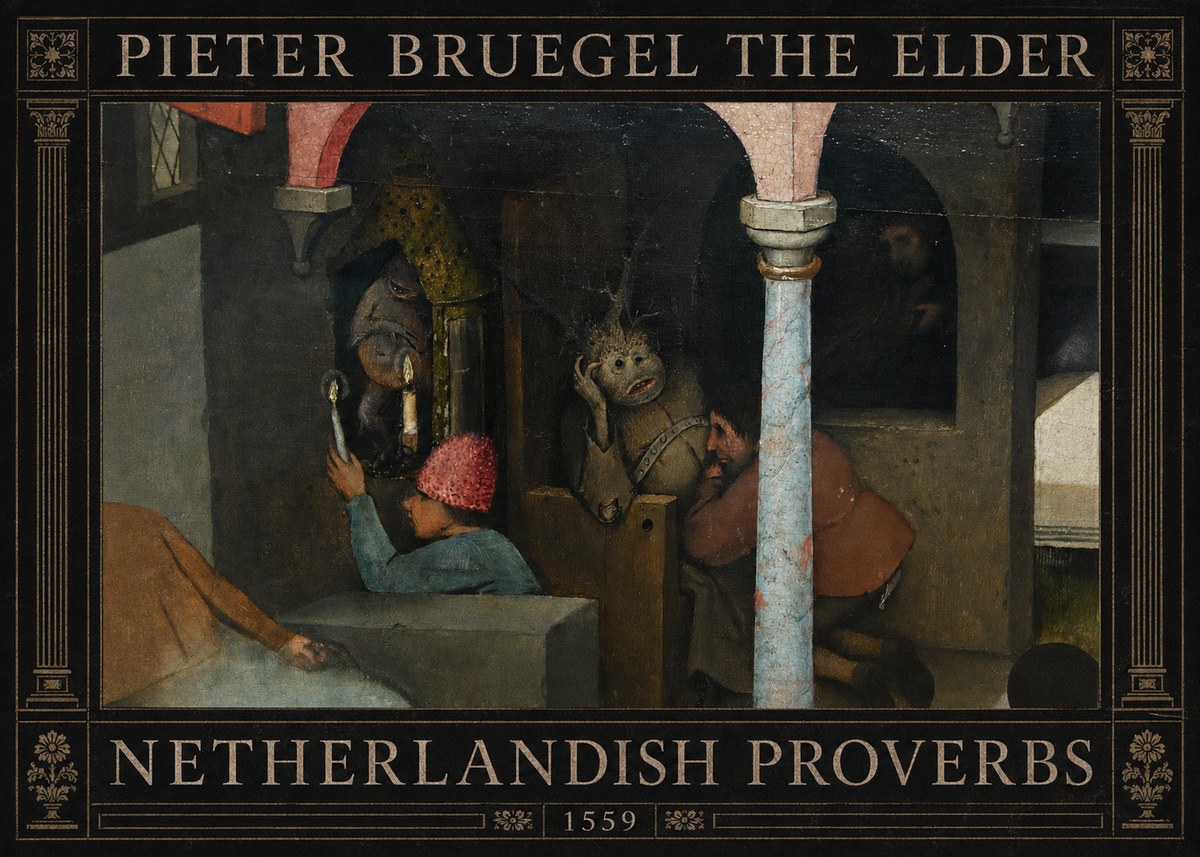 Pieter Bruegel Netherlandish Proverbs IX No4 - Póster