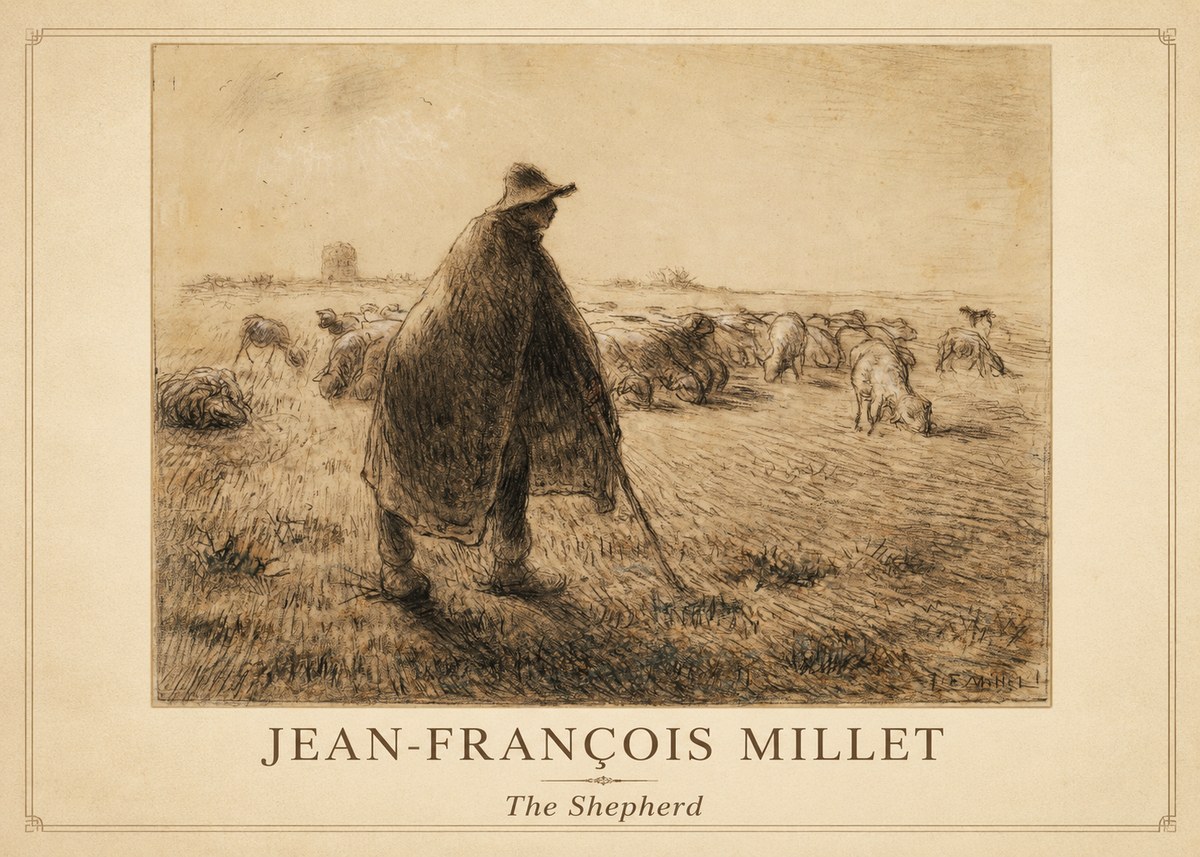 Jean-François Millet The Shepherd No1 - Póster