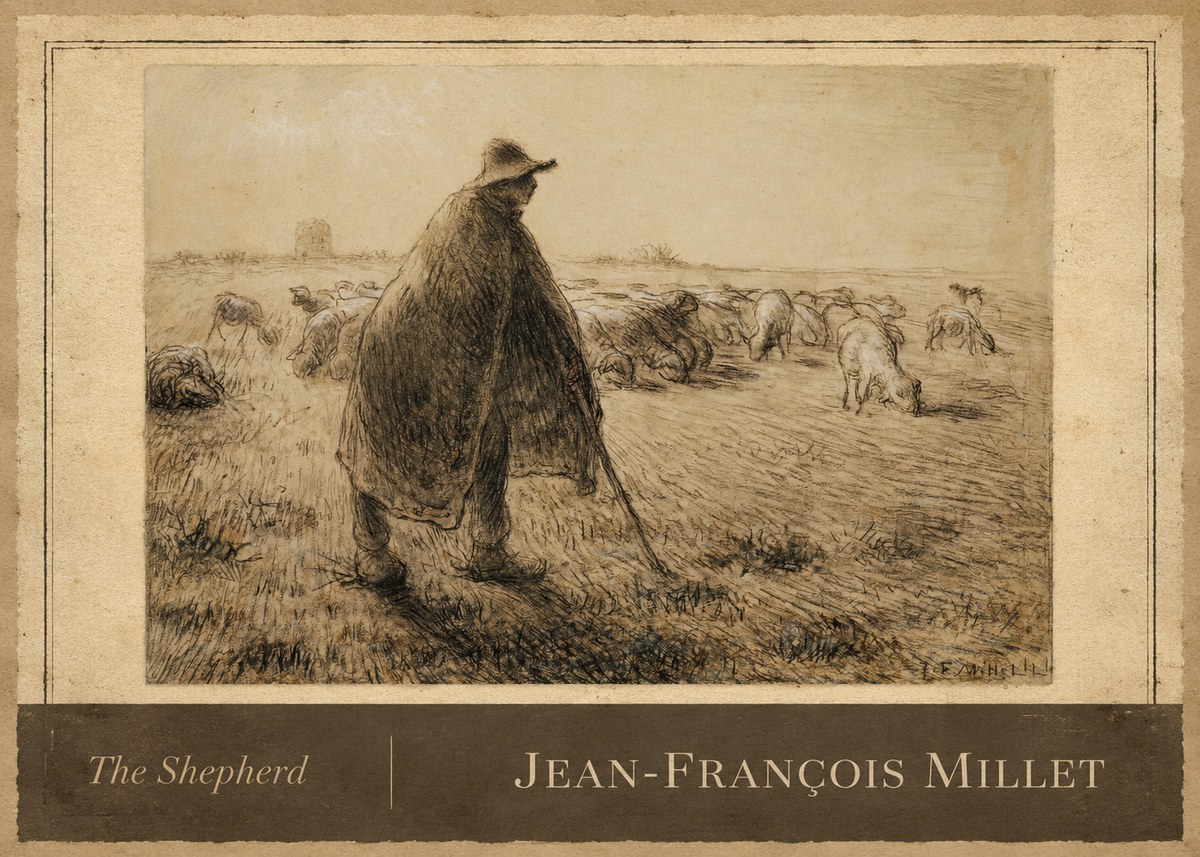 Jean-François Millet The Shepherd No3 - Póster