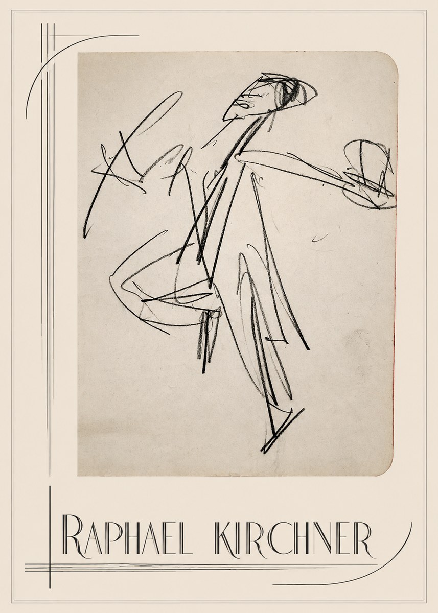 Raphael Kirchner Dynamic Dancer Sketch No1 - Póster