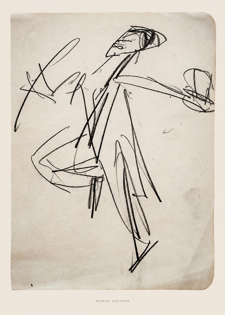 Raphael Kirchner Dynamic Dancer Sketch No6 - Póster