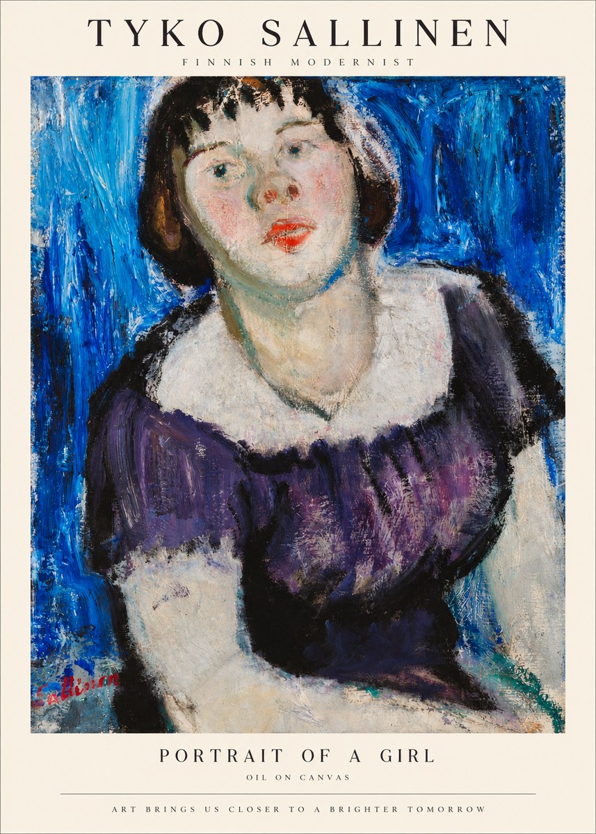 Tyko Sallinen Portrait of a Girl II No1 - Póster