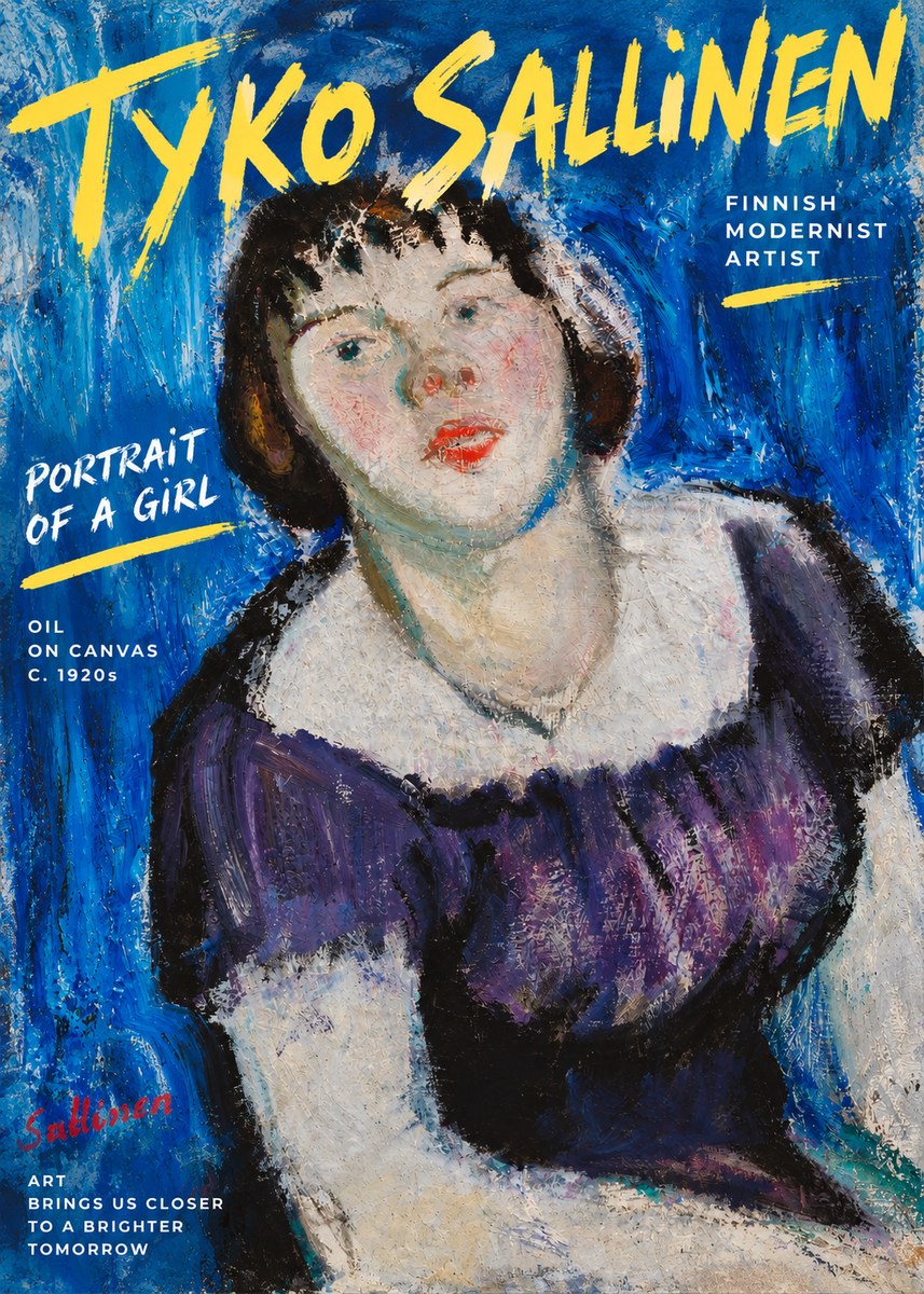 Tyko Sallinen Portrait of a Girl II No4 - Póster