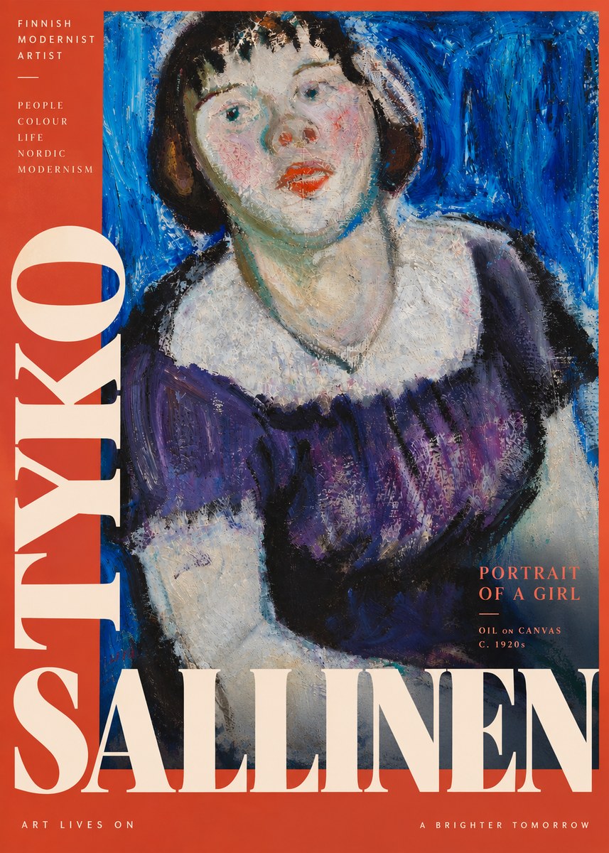 Tyko Sallinen Portrait of a Girl II No5 - Póster