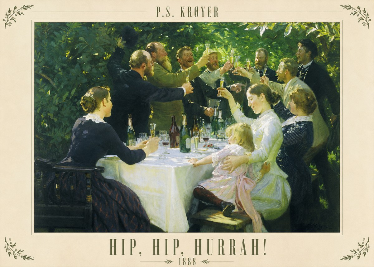 P.S. Krøyer Hip, Hip, Hurrah! No3 - Póster