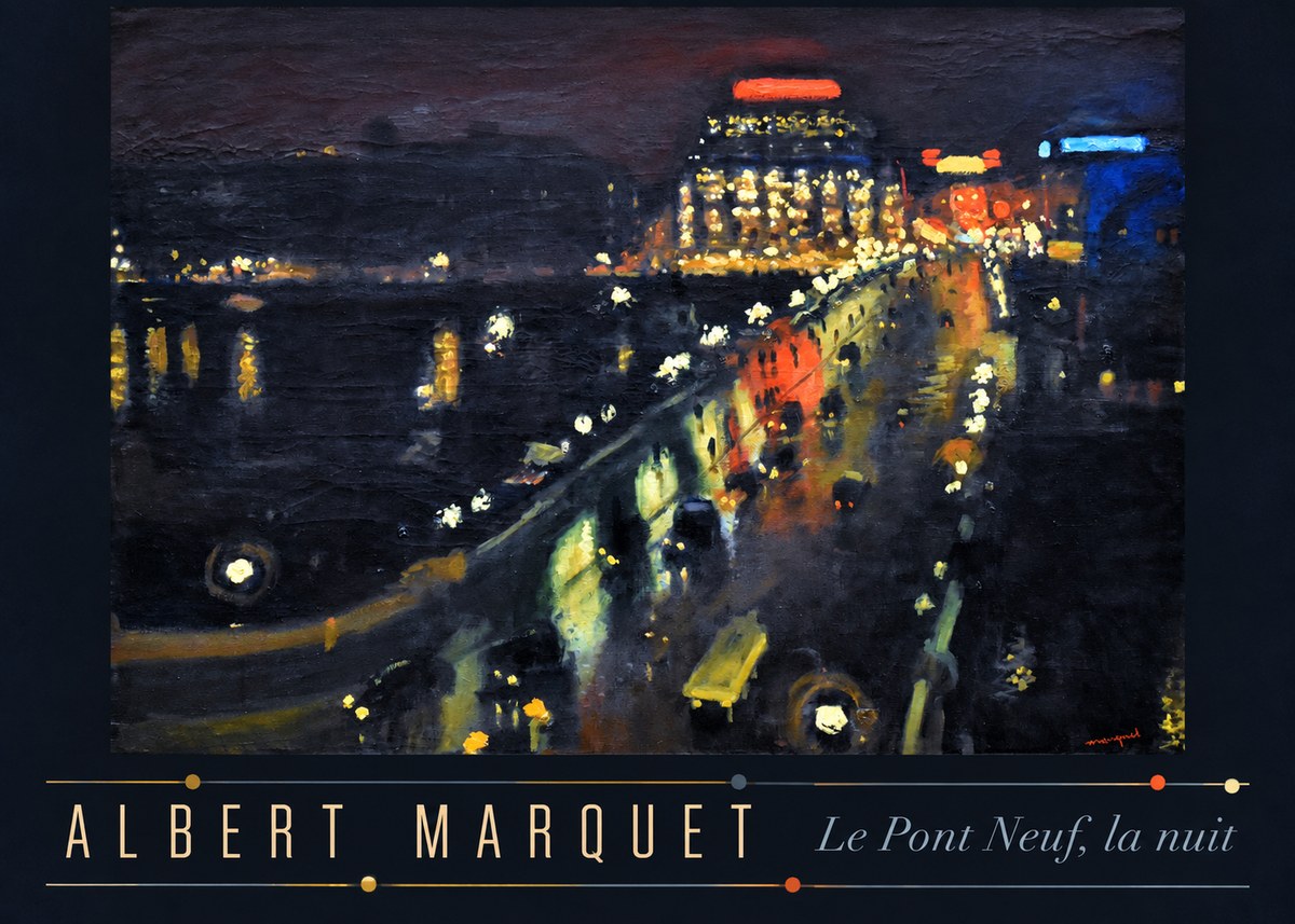 Albert Marquet Le Pont Neuf, La Nuit No4 - Póster