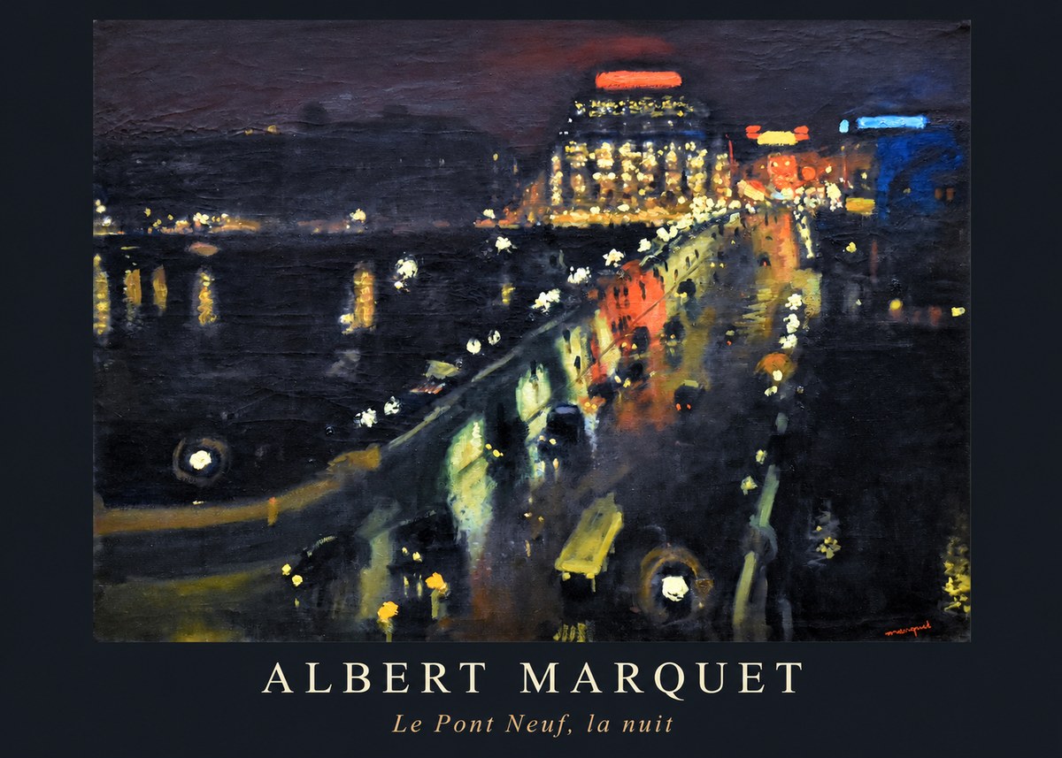 Albert Marquet Le Pont Neuf, La Nuit No6 - Póster