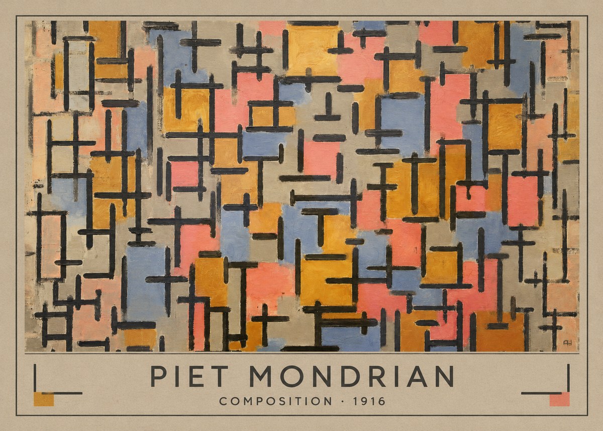 Piet Mondrian Composition No3 - Póster
