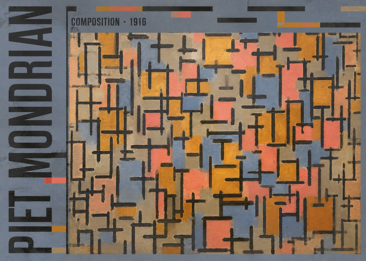 Piet Mondrian Composition No5 - Póster