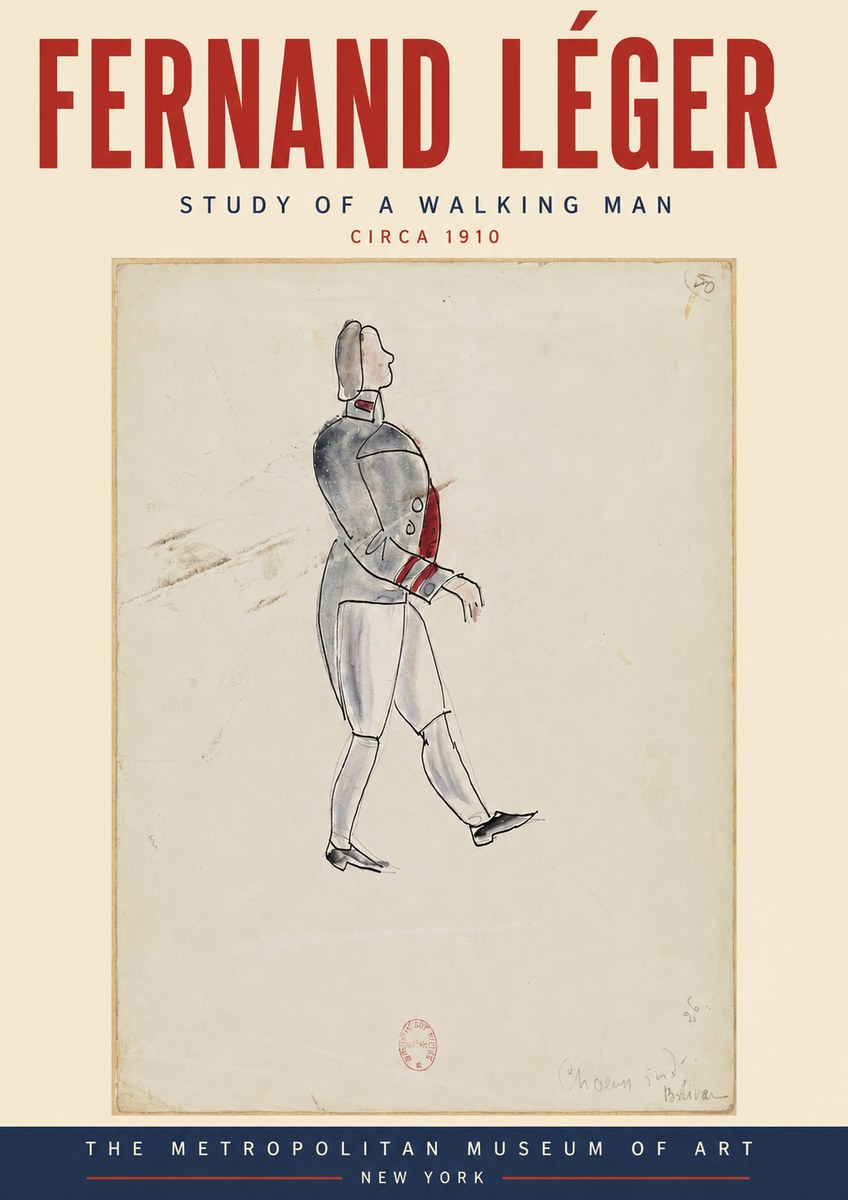 Fernand Léger Study of a Walking Man No5 - Póster