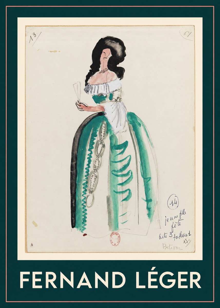 Fernand Léger Jeune Fille En Fête (Costume Design) No1 - Póster