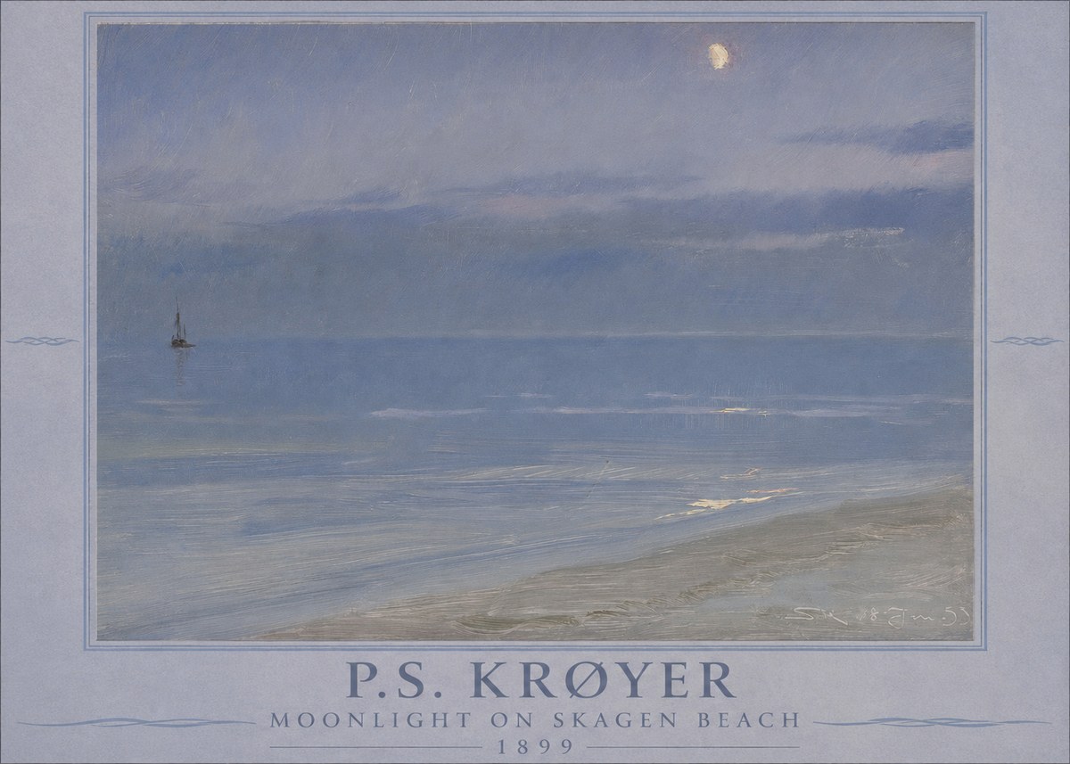 P.S. Krøyer Moonlight on Skagen Beach No1 - Póster