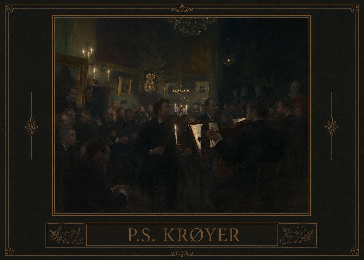 P.S. Krøyer An Evening at Høeberg's Home No1 - Póster