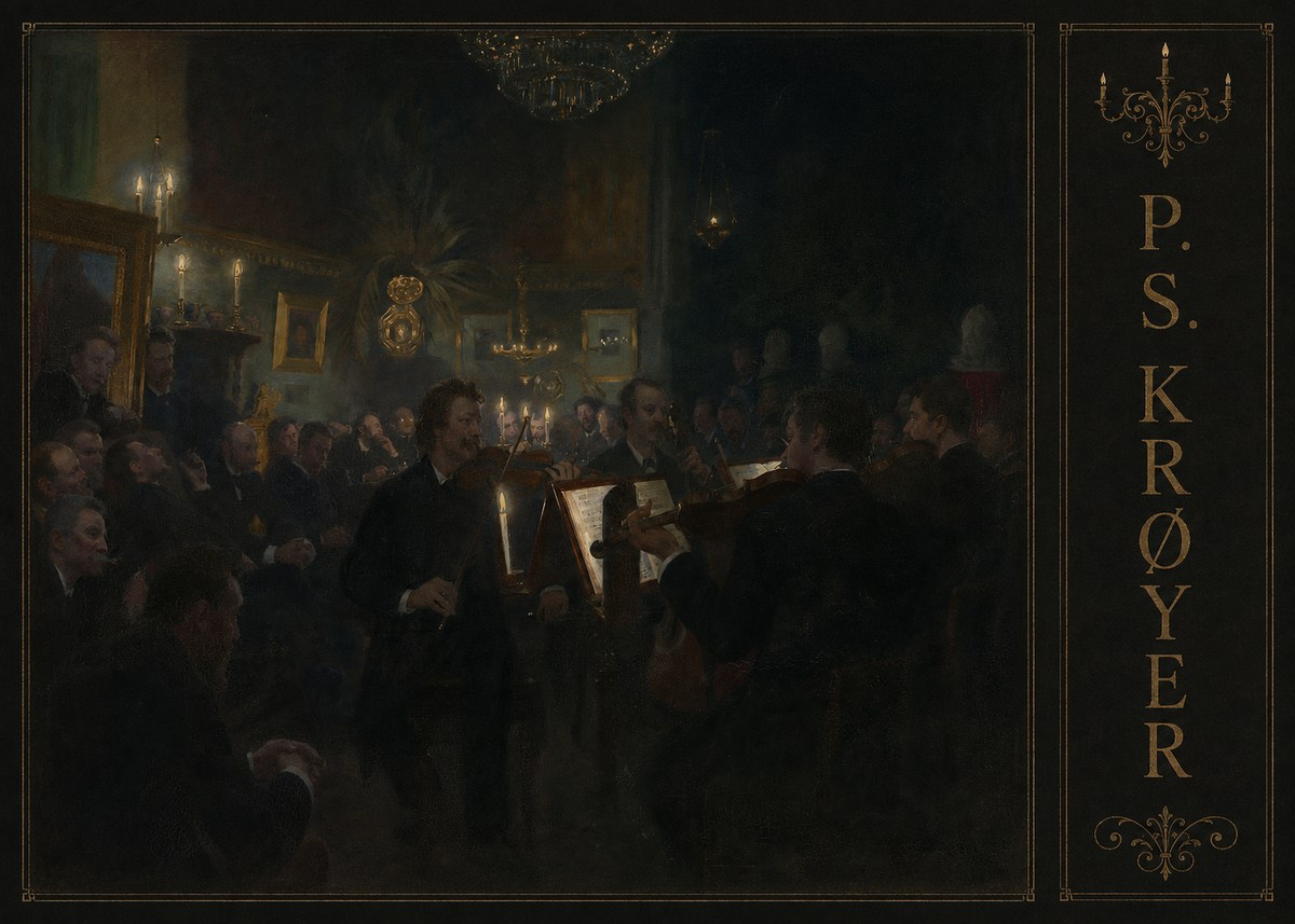 P.S. Krøyer An Evening at Høeberg's Home No2 - Póster