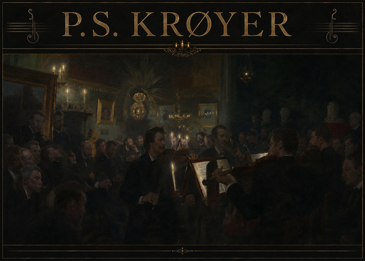 P.S. Krøyer An Evening at Høeberg's Home No3 - Póster