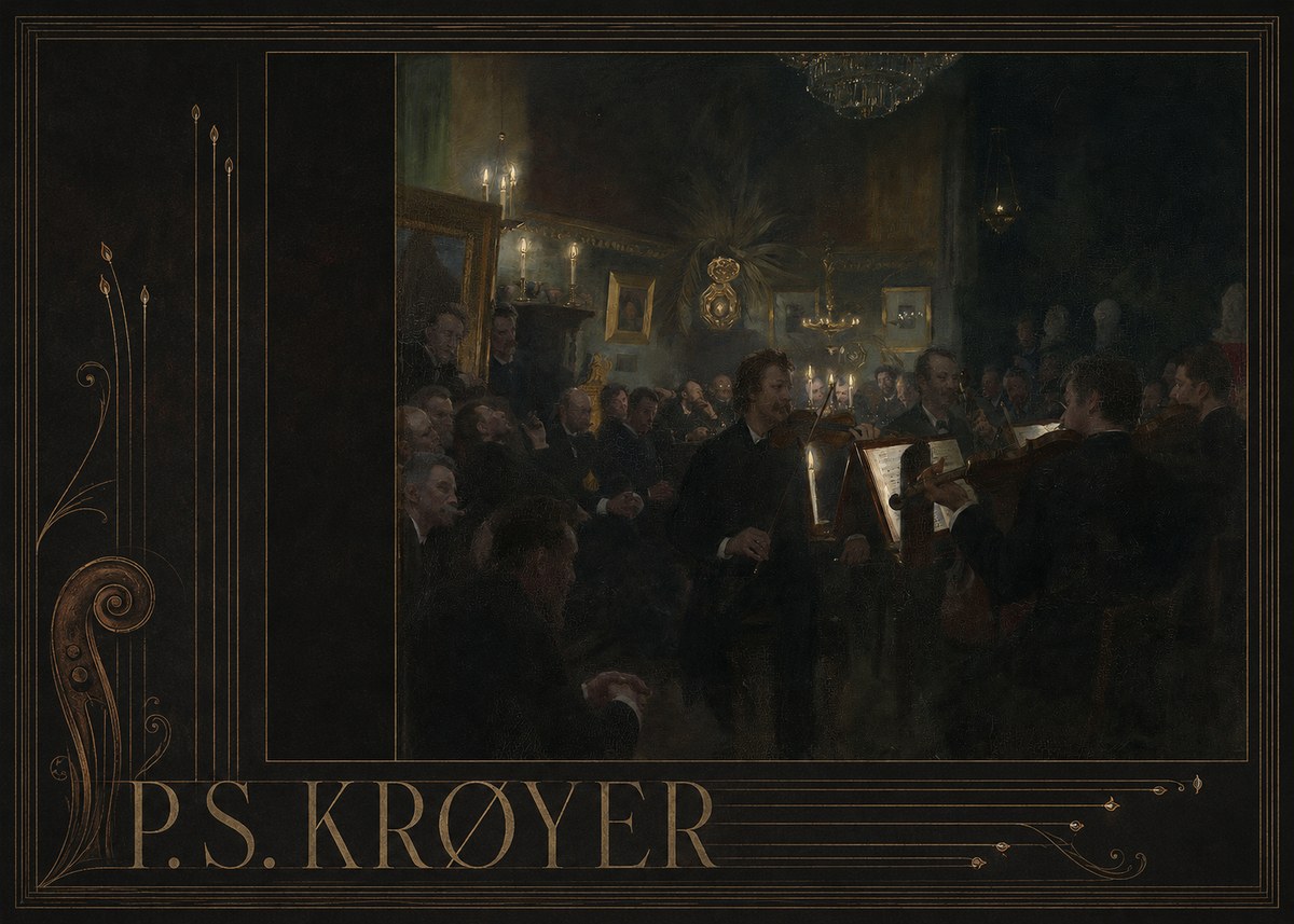 P.S. Krøyer An Evening at Høeberg's Home No5 - Póster