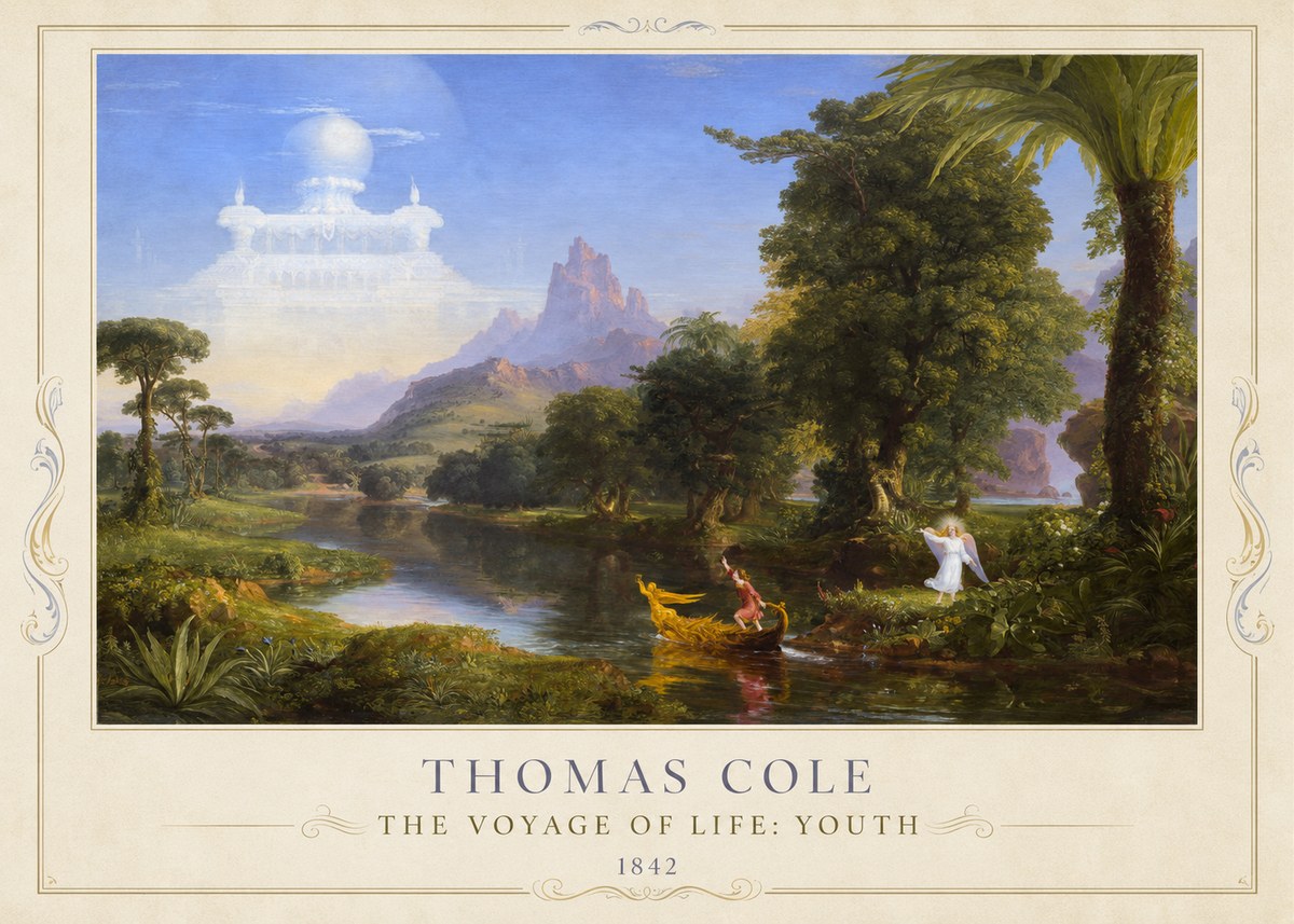 Thomas Cole The Voyage of Life: Youth IV No1 - Póster