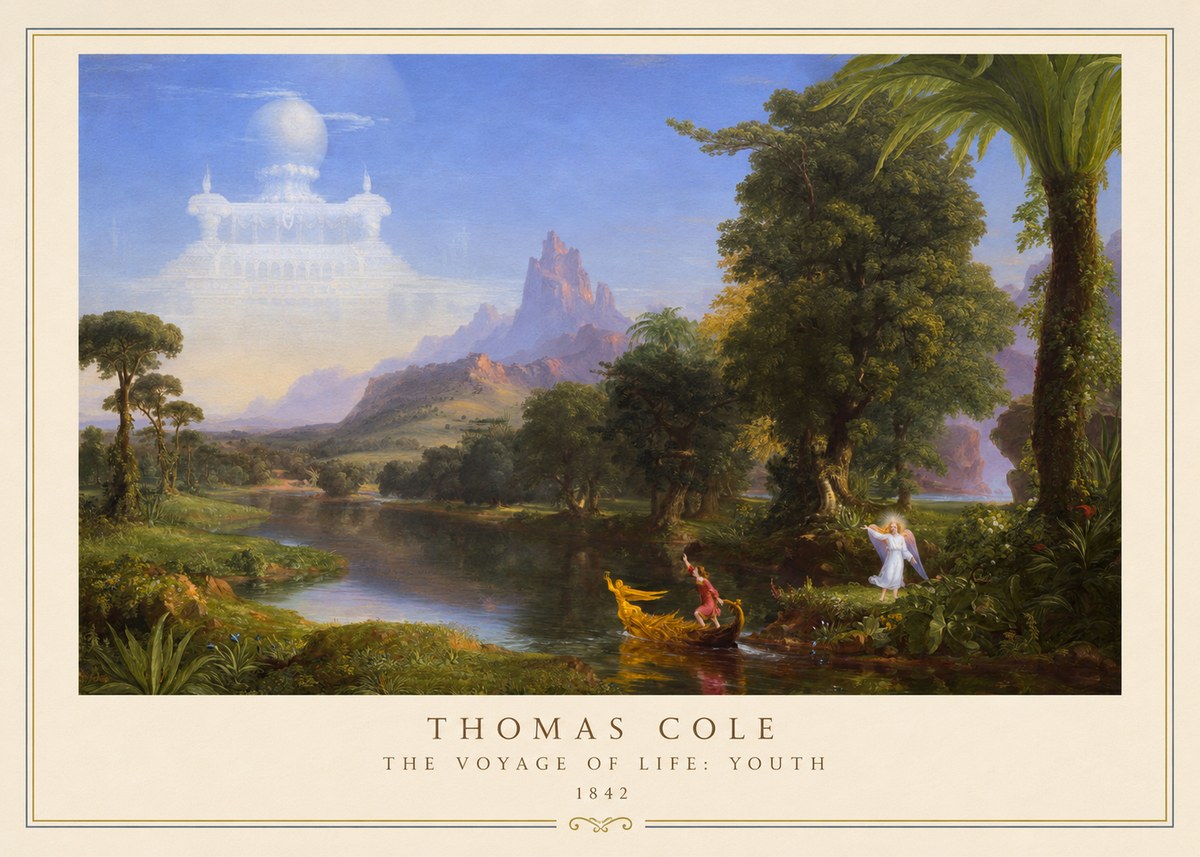 Thomas Cole The Voyage of Life: Youth IV No6 - Póster