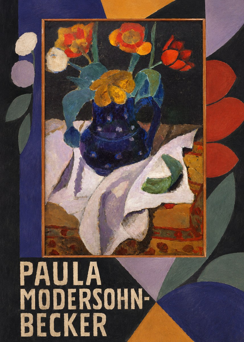 Paula Modersohn-Becker Still Life with Blue Jug and Flowers No5 - Póster