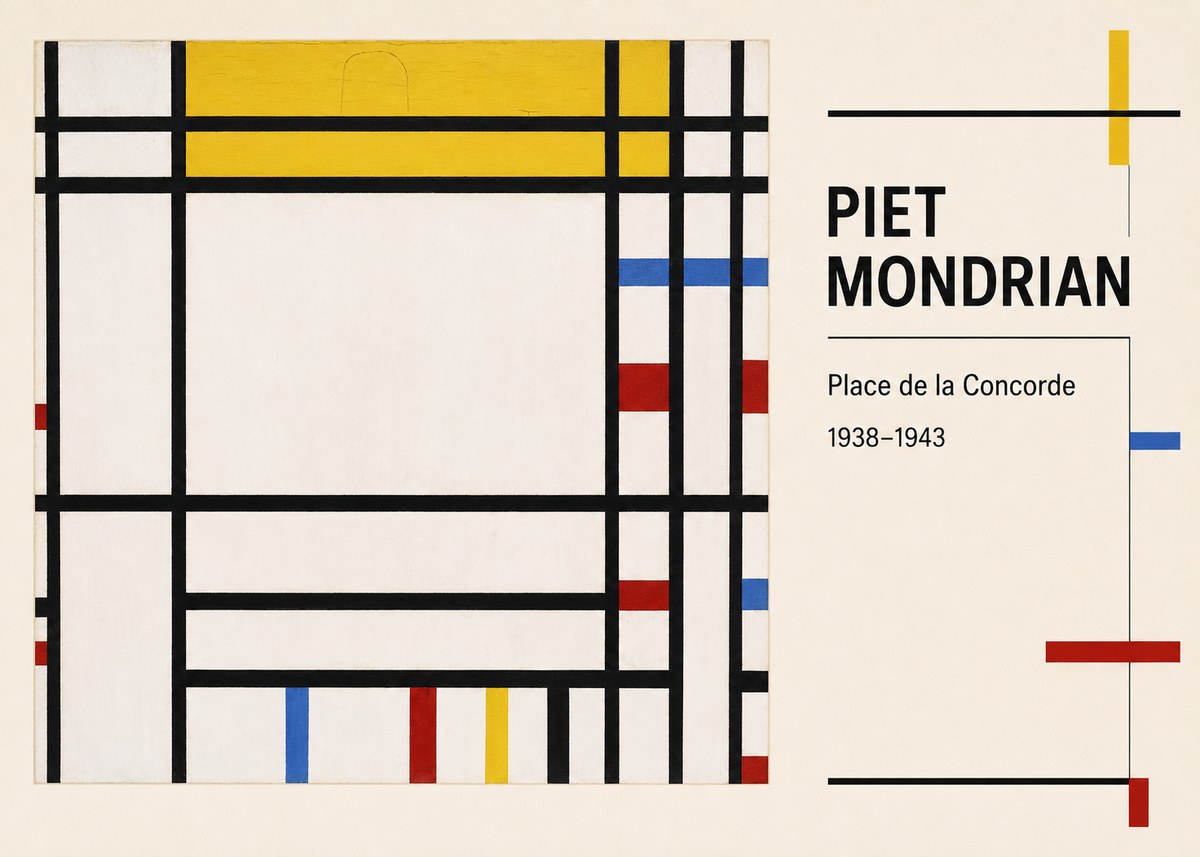 Piet Mondrian Place De La Concorde No2 - Póster