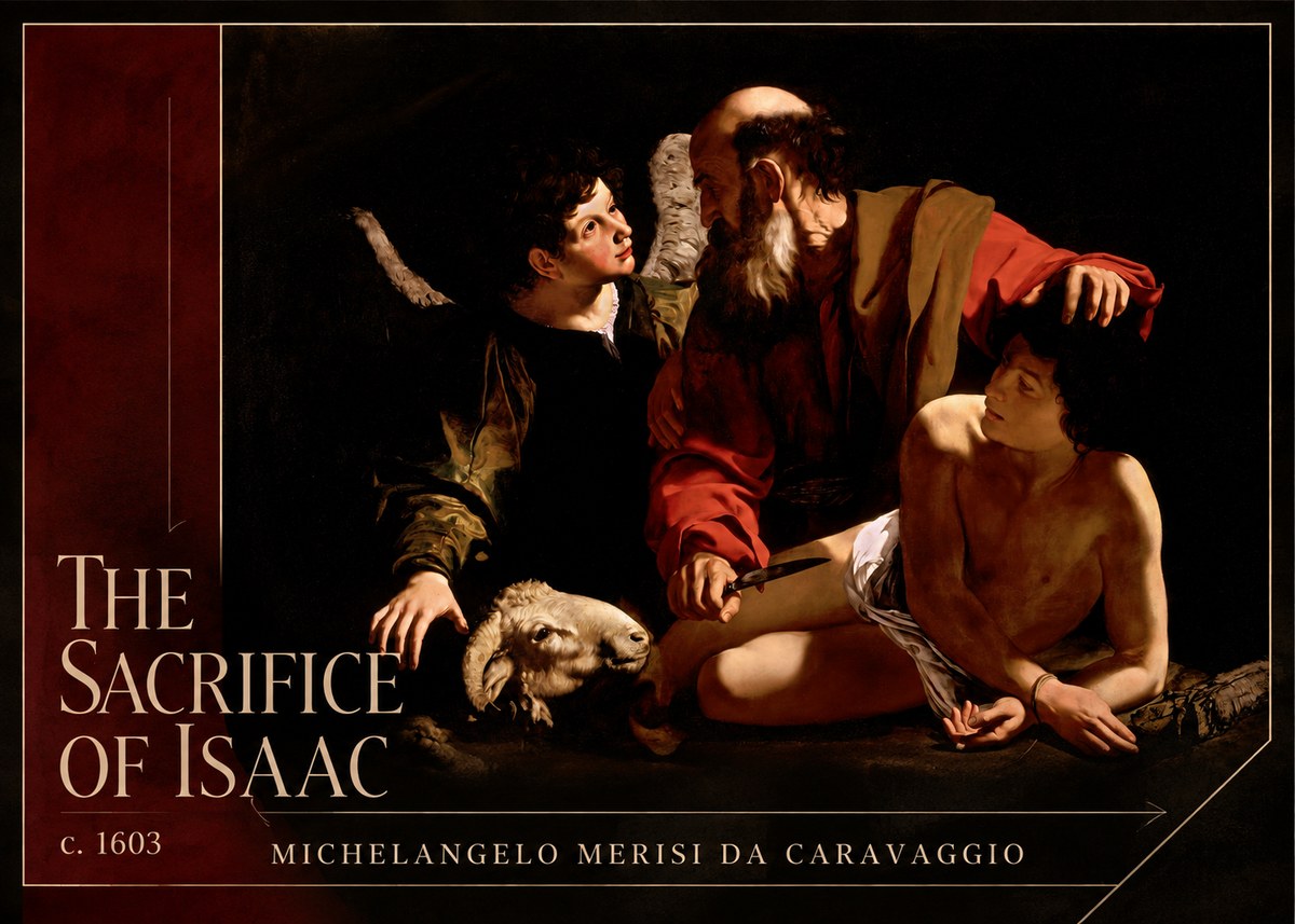 Michelangelo Merisi da Caravaggio The Sacrifice of Isaac III No2 - Póster