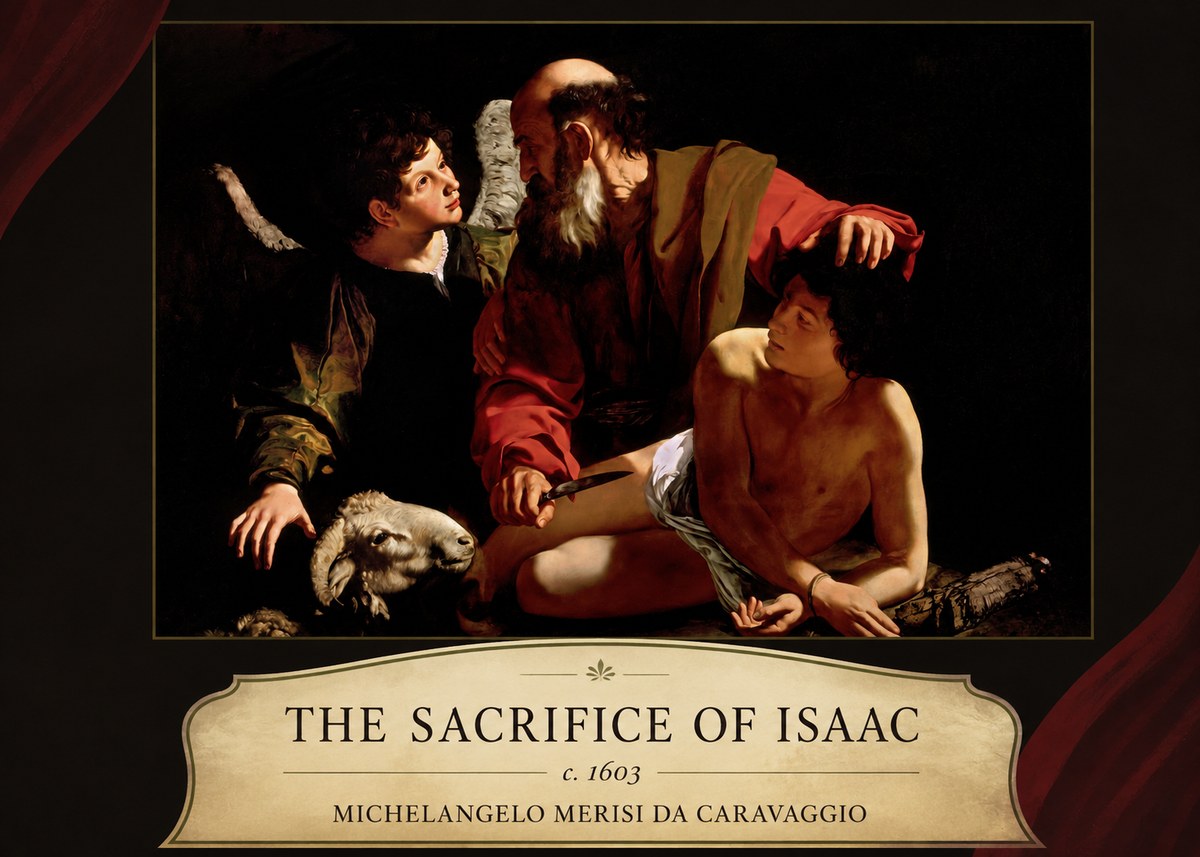 Michelangelo Merisi da Caravaggio The Sacrifice of Isaac III No4 - Póster