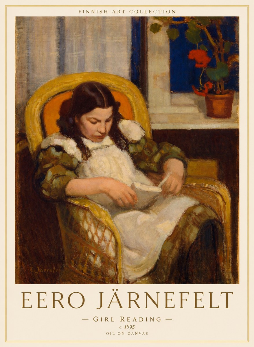 Eero Järnefelt Girl Reading No1 - Póster