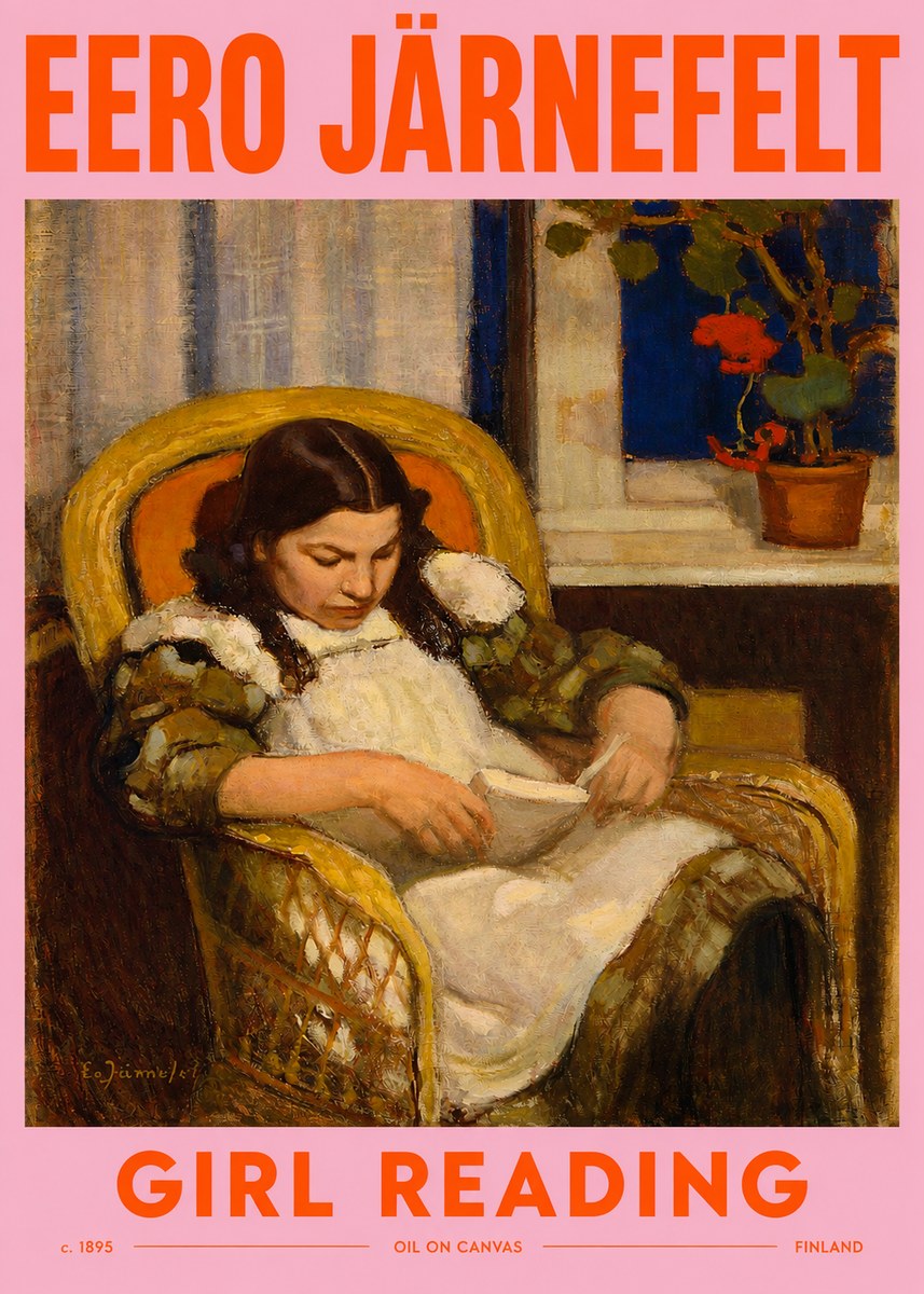Eero Järnefelt Girl Reading No2 - Póster