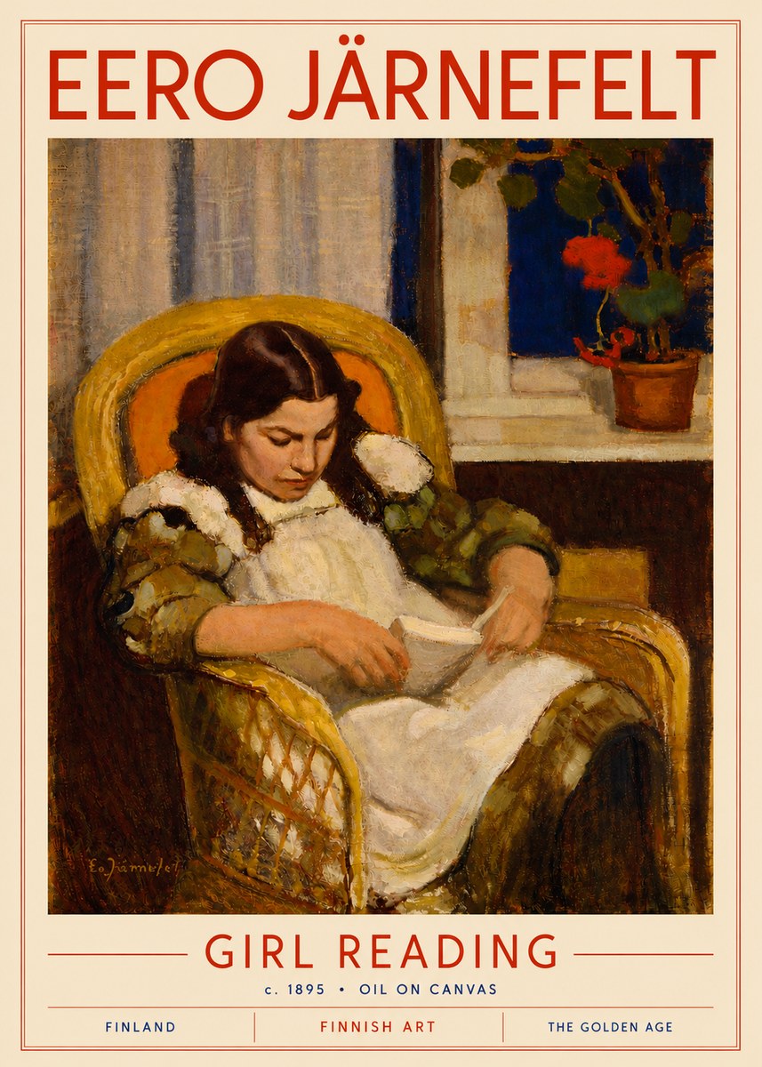 Eero Järnefelt Girl Reading No4 - Póster