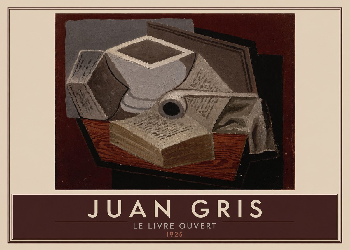 Juan Gris Le Livre Ouvert No5 - Póster