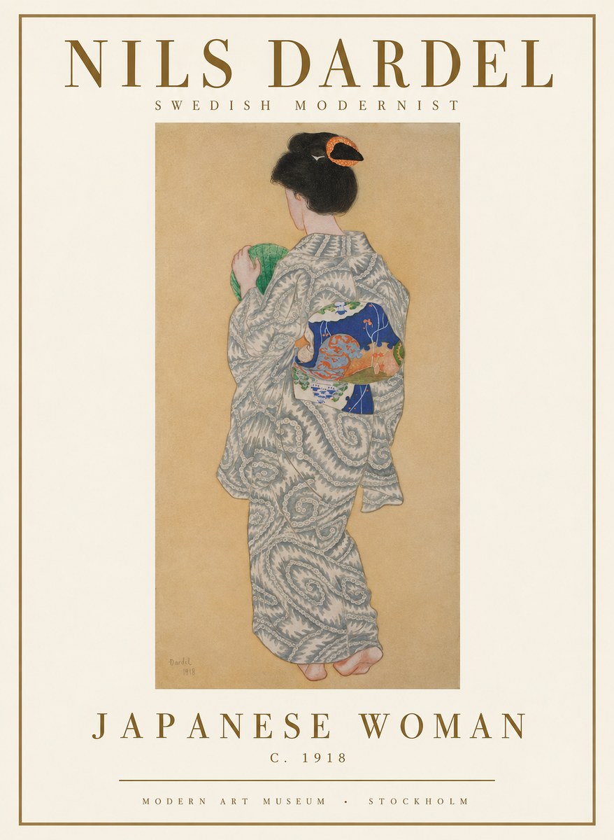 Nils Dardel Japanese Woman No1 - Póster