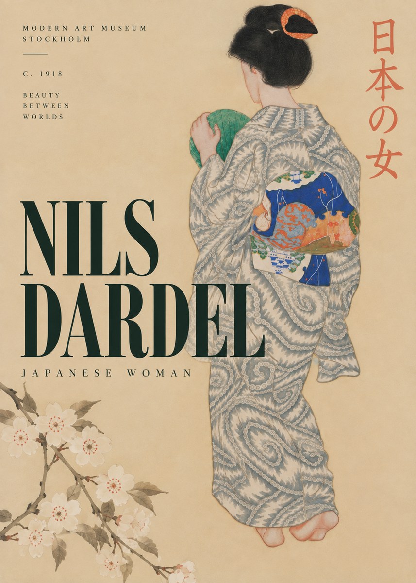 Nils Dardel Japanese Woman No4 - Póster