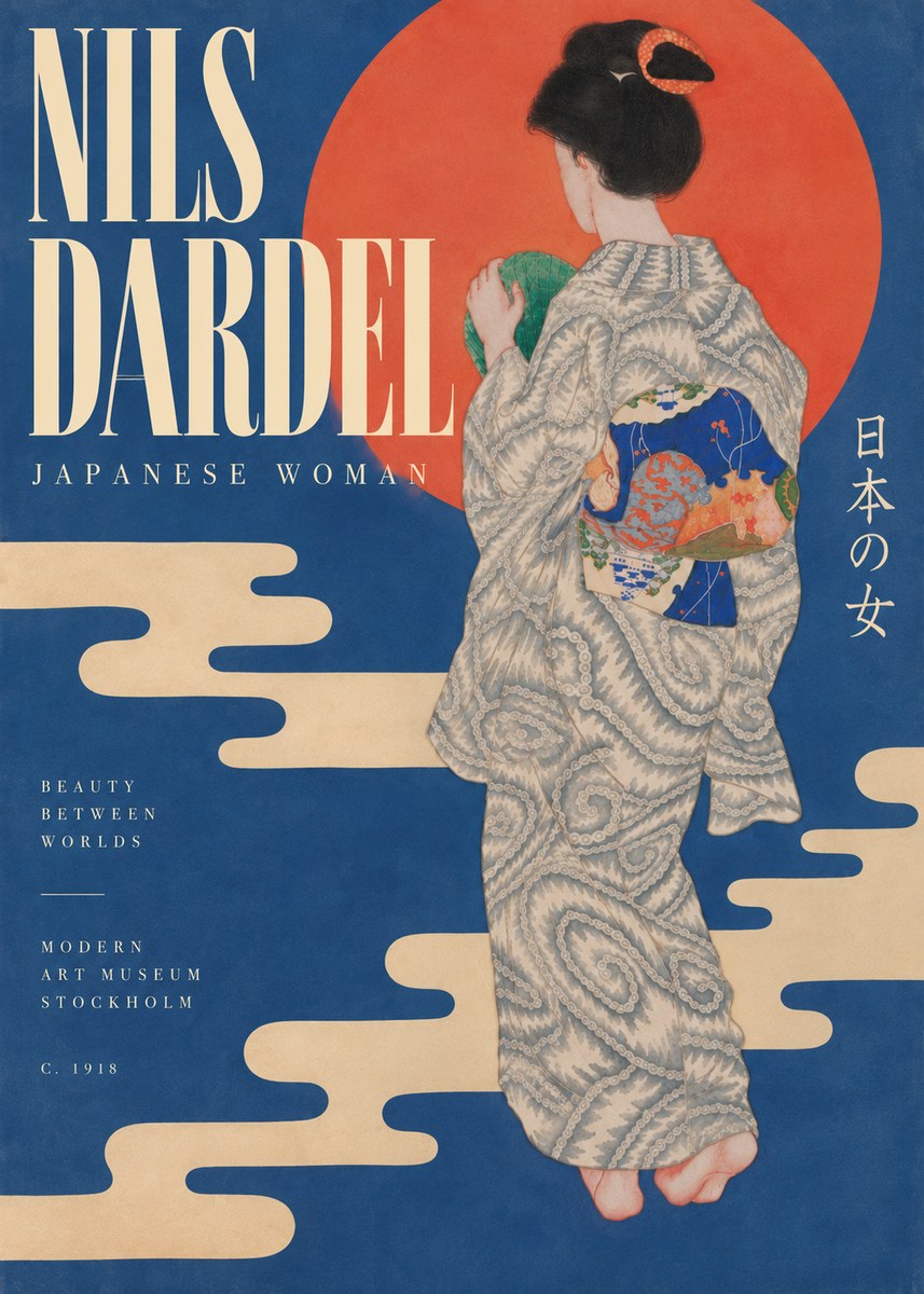 Nils Dardel Japanese Woman No5 - Póster
