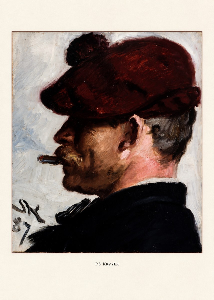 P.S. Krøyer Self-portrait with Cigar II No5 - Póster