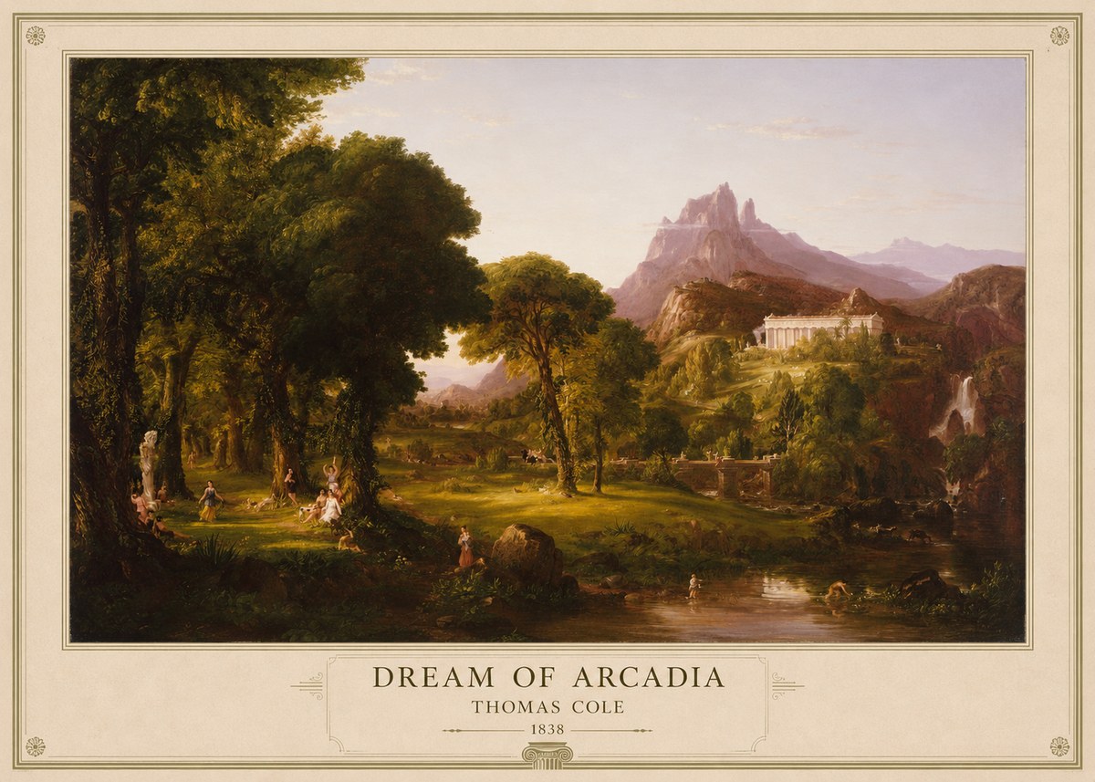 Thomas Cole The Dream of Arcadia No2 - Póster