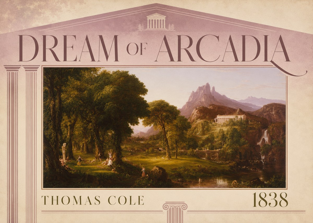 Thomas Cole The Dream of Arcadia No4 - Póster