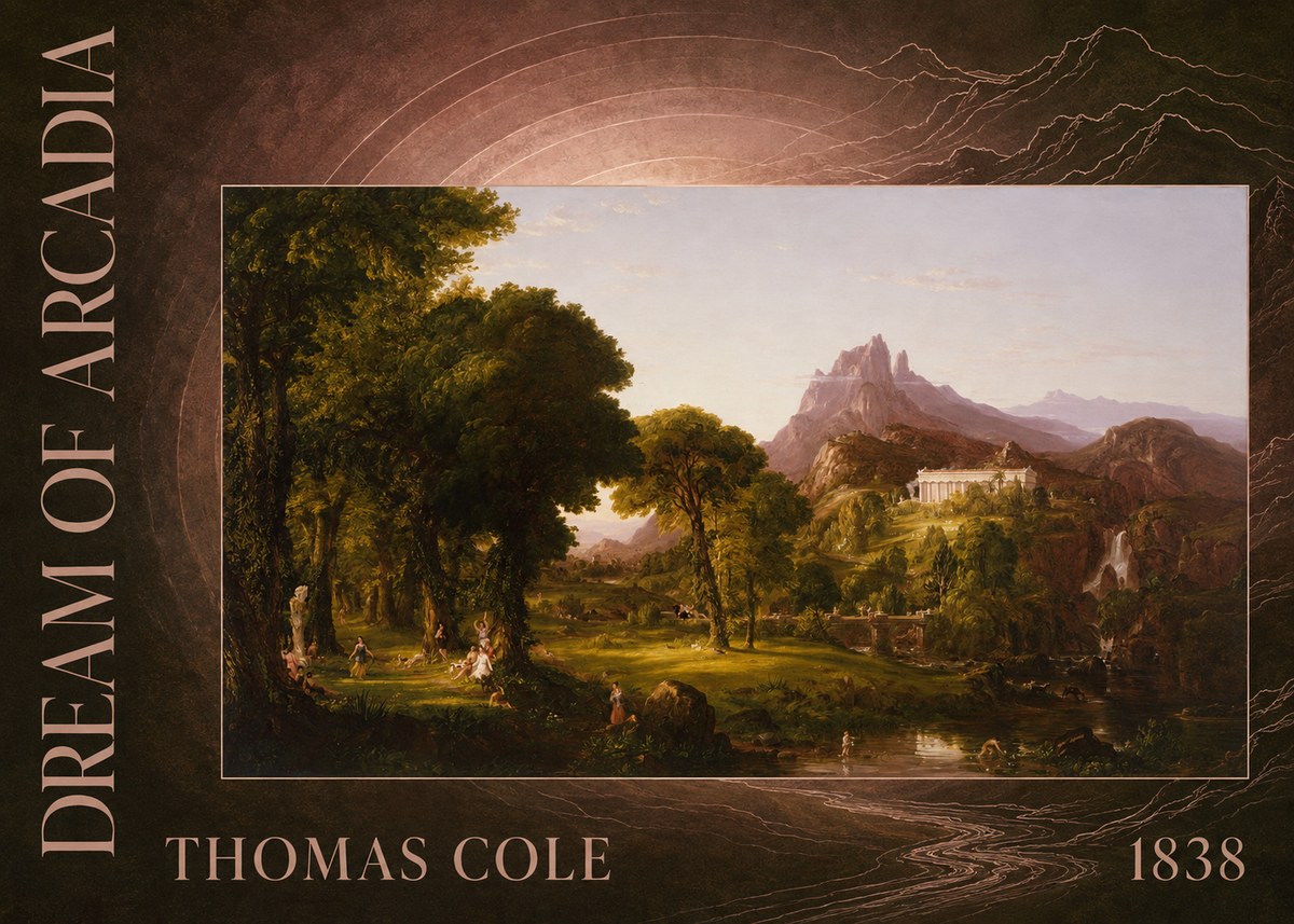 Thomas Cole The Dream of Arcadia No5 - Póster