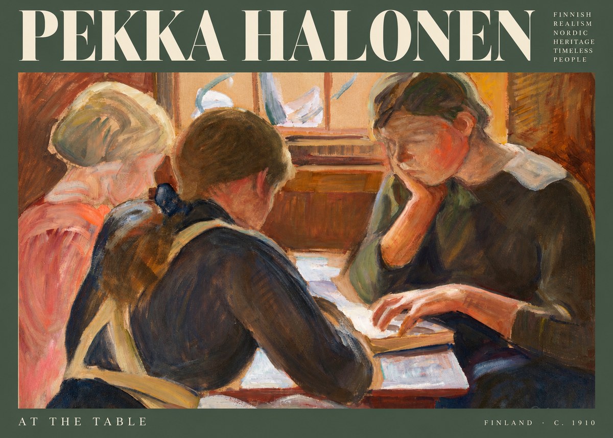 Pekka Halonen At the Table No2 - Póster