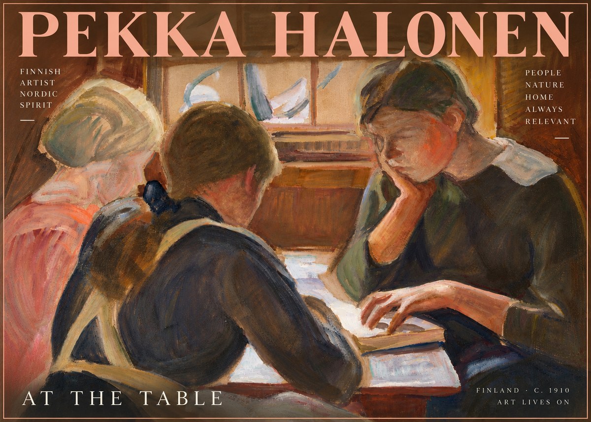 Pekka Halonen At the Table No5 - Póster