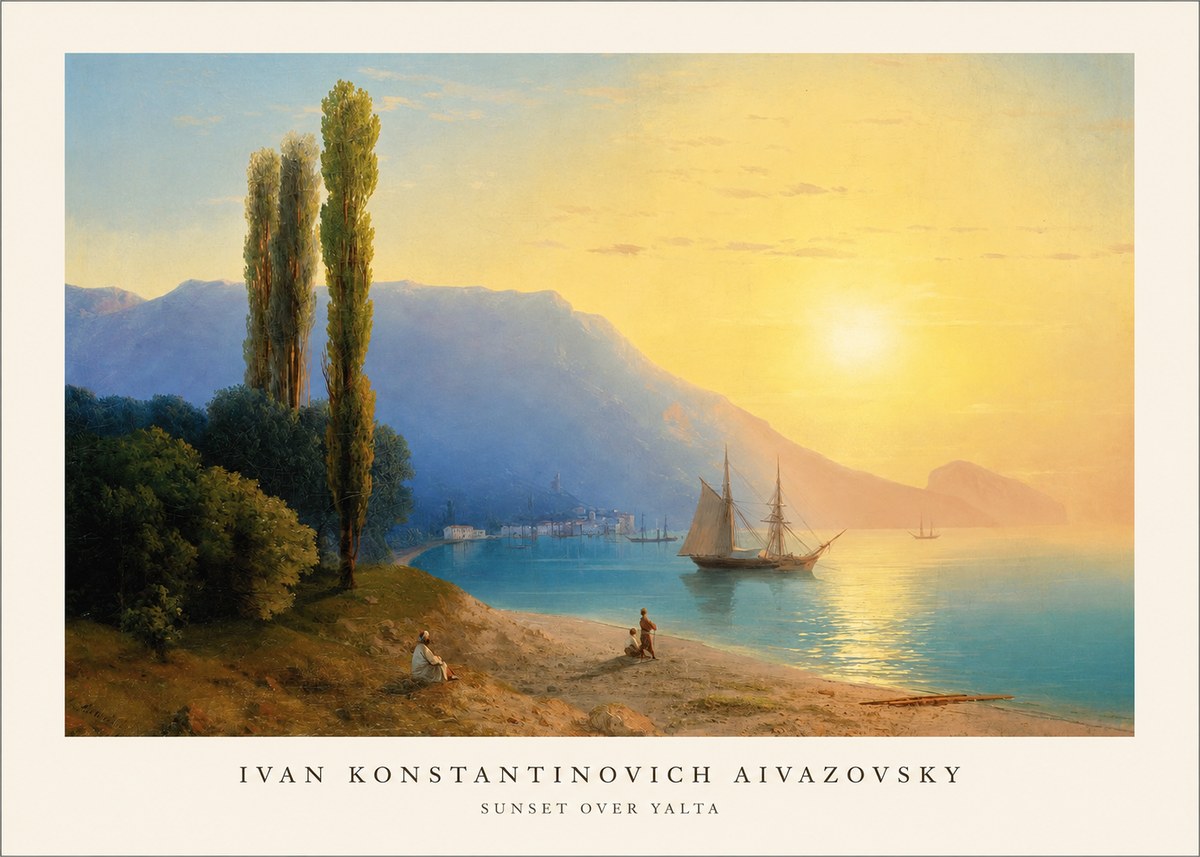 Ivan Konstantinovich Aivazovsky Sunset over Yalta No1 - Póster