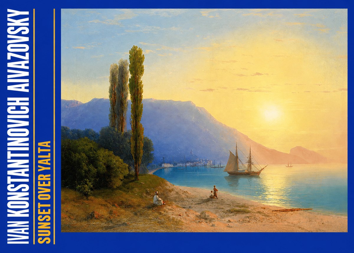 Ivan Konstantinovich Aivazovsky Sunset over Yalta No2 - Póster