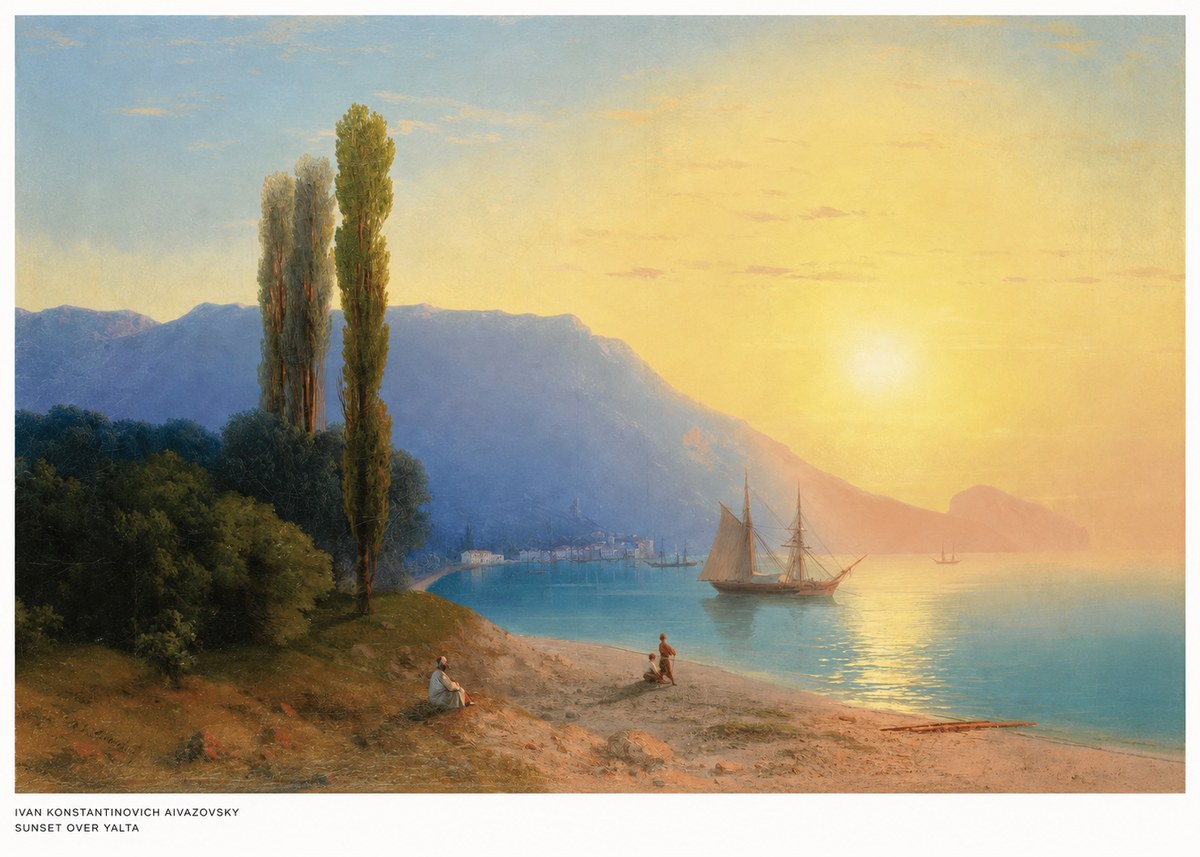 Ivan Konstantinovich Aivazovsky Sunset over Yalta No5 - Póster