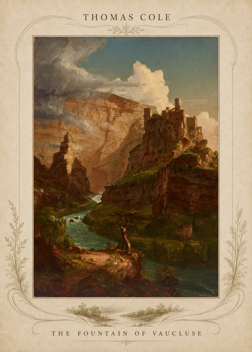 Thomas Cole The Fountain of Vaucluse II No3 - Póster