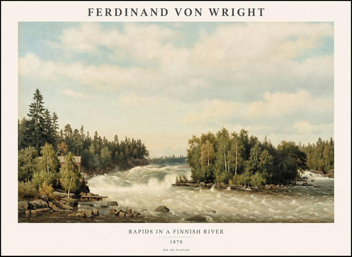 Ferdinand von Wright Rapids in a Finnish River No1 - Póster