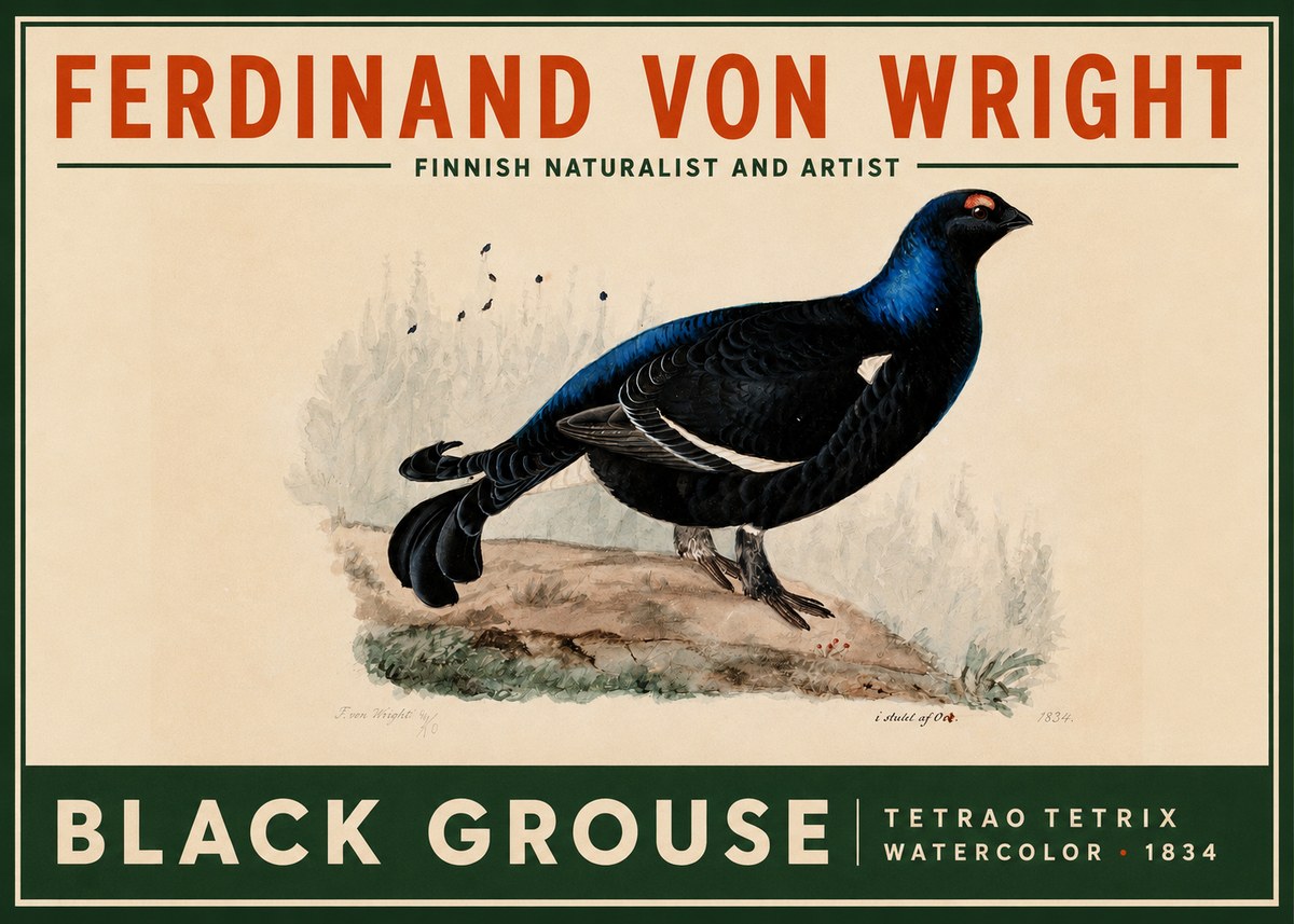 Ferdinand von Wright Black Grouse No2 - Póster