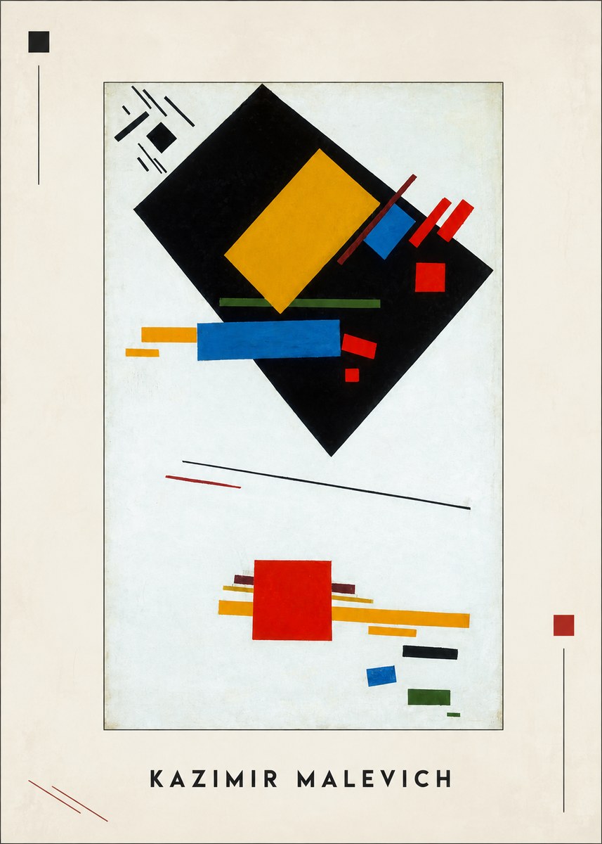 Kazimir Malevich Suprematist Composition with Yellow Rectangle No2 - Póster