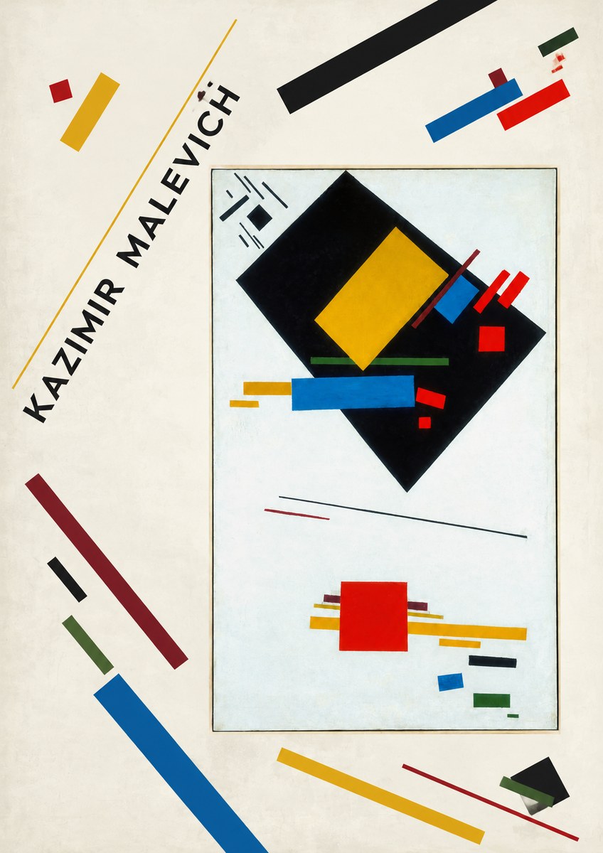 Kazimir Malevich Suprematist Composition with Yellow Rectangle No3 - Póster