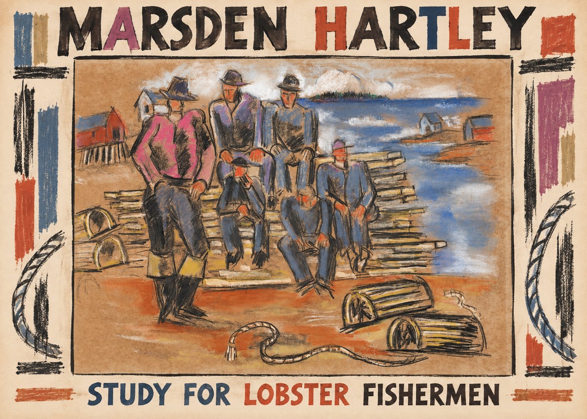 Marsden Hartley Study for 'Lobster Fishermen' No3 - Póster